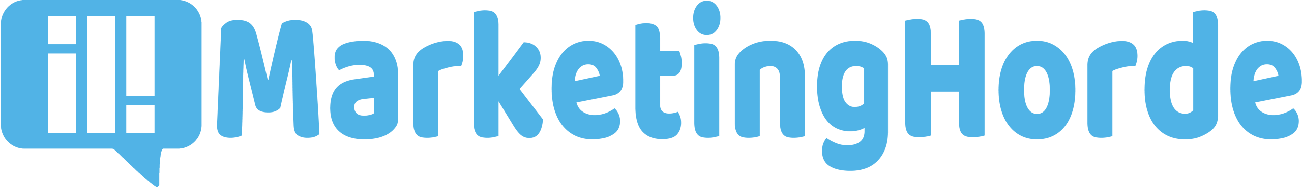 Marketinghorde Logo und Schrift groß invertiert